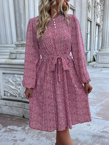 Nouvelle robe à pois à manches longues pour femmes 