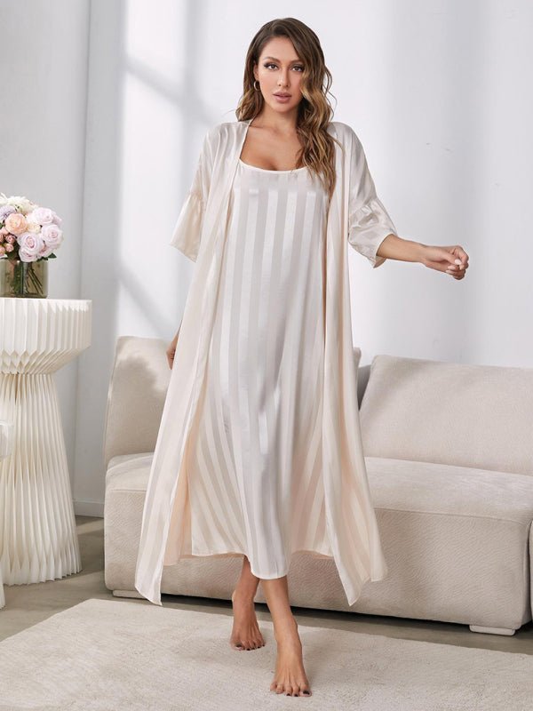 Pyjama à bretelles, chemise de nuit longue pour femmes, ensemble de service à domicile haut de gamme 