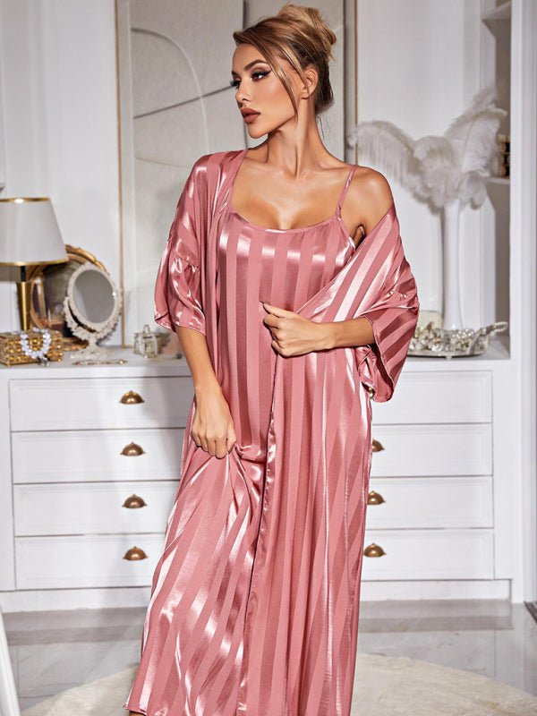 Pyjama à bretelles, chemise de nuit longue pour femmes, ensemble de service à domicile haut de gamme 