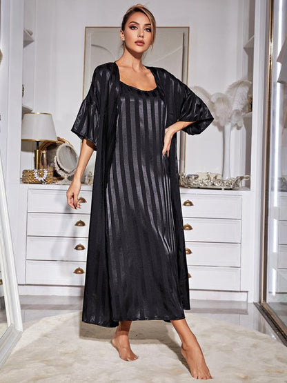 Pyjama à bretelles, chemise de nuit longue pour femmes, ensemble de service à domicile haut de gamme 