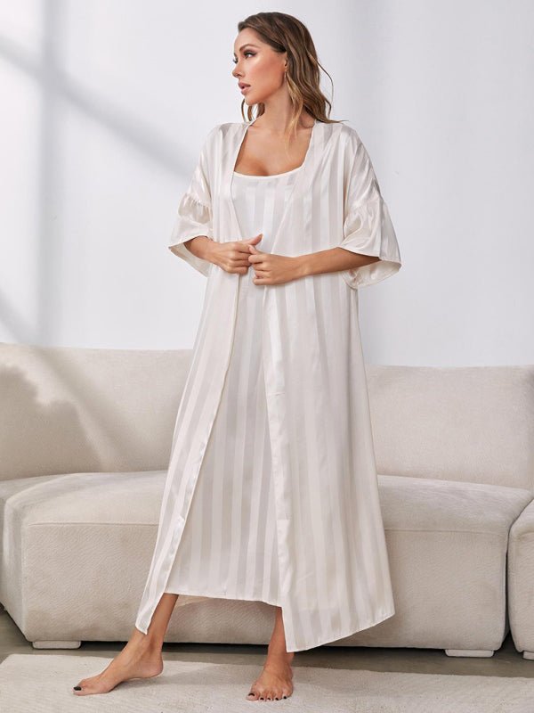 Pyjama à bretelles, chemise de nuit longue pour femmes, ensemble de service à domicile haut de gamme 