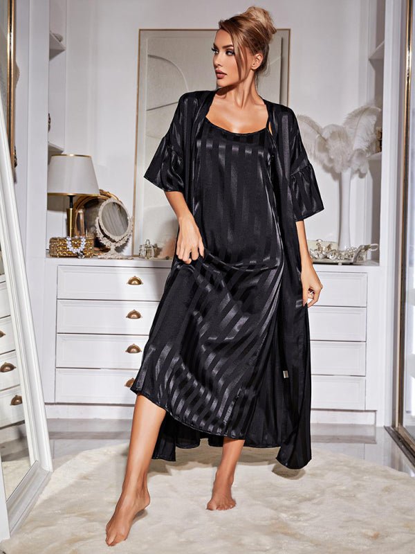 Pyjama à bretelles, chemise de nuit longue pour femmes, ensemble de service à domicile haut de gamme 