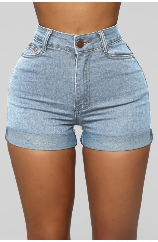 Short en jean élégant simple à haute élasticité pour femme 