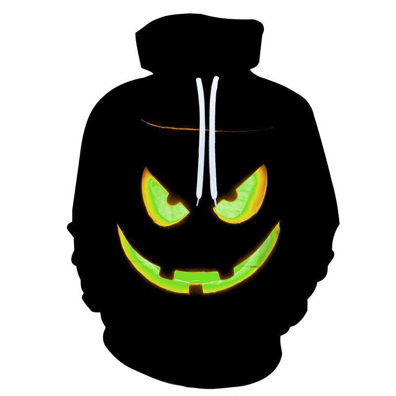 Sweat à capuche avec impression numérique 3D citrouille Halloween 