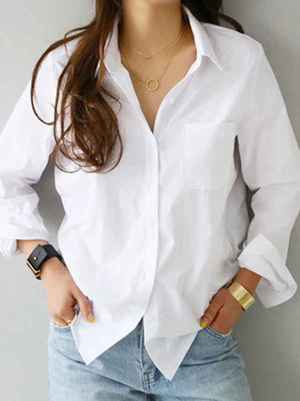 White Shirt OL Professional Slim Lapel Lapel Shirt