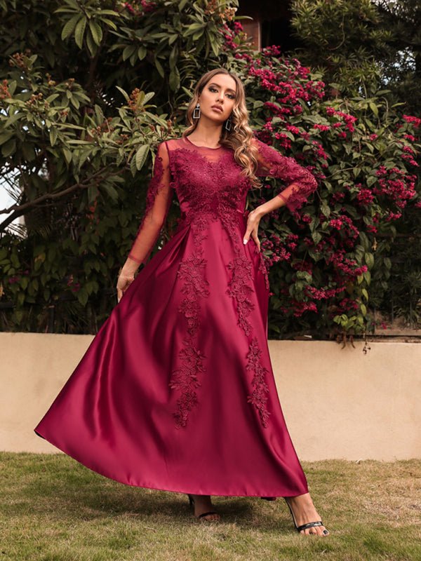 Robe longue Sexy en dentelle pour femmes, tenue de Banquet traînante, nouvelle collection 