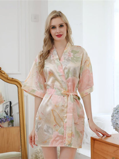 Peignoir ceinturé pour femmes, vêtements de détente 