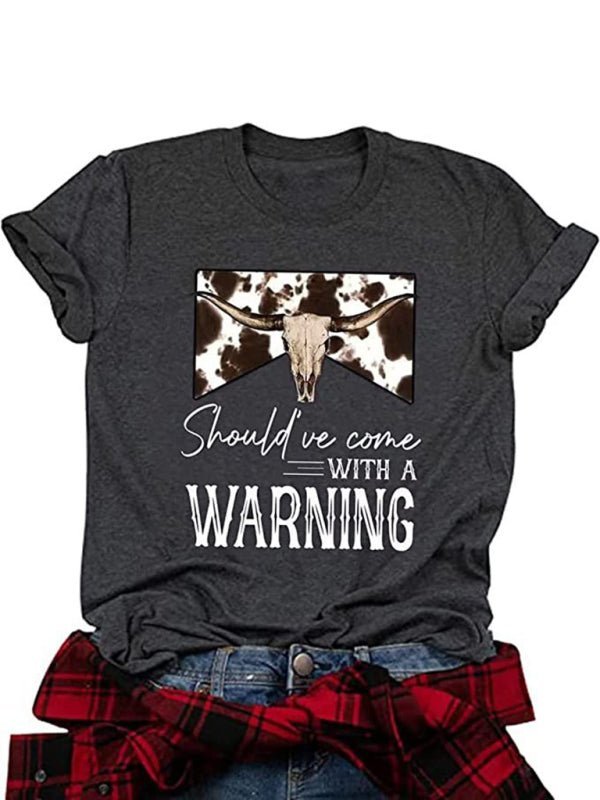 Damen Casual Kurzarm Tops Highland Cow Western Cowboy Vintage Athletic T-Shirt 