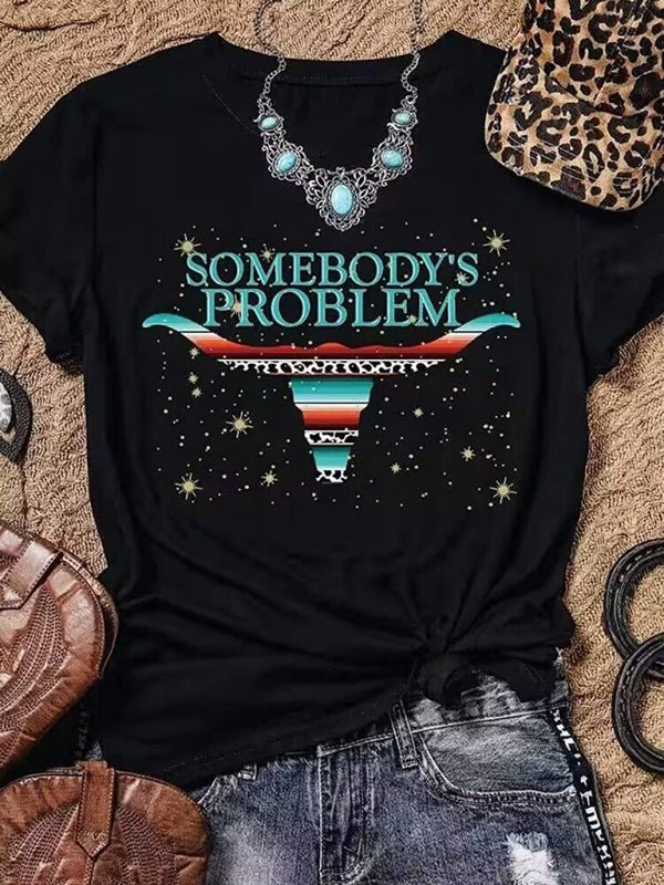 T-shirt graphique Cowboy pour femmes 