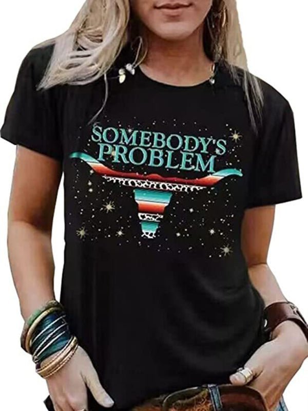 Cowboy-Grafik-T-Shirt für Damen 