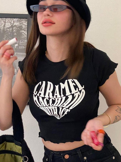 T-shirt graphique court à manches courtes pour femmes 