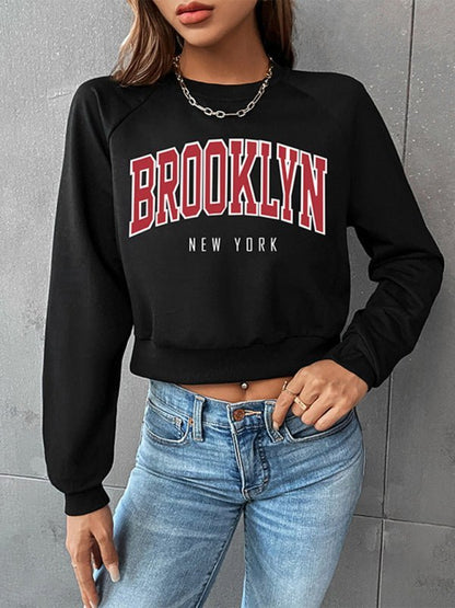 Grafik-Crop-Sweatshirt für Damen 