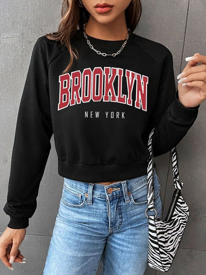 Grafik-Crop-Sweatshirt für Damen 