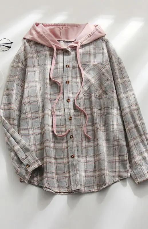 Veste chemise décontractée boutonnée à capuche pour femme 