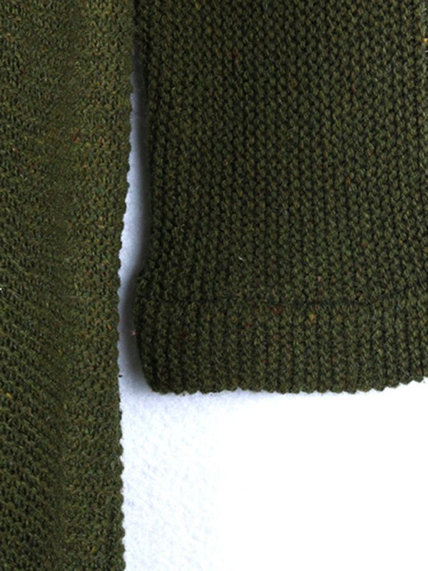 Veste pull en tricot pour femme, col en V, capuche, manches longues, bordure côtelée 