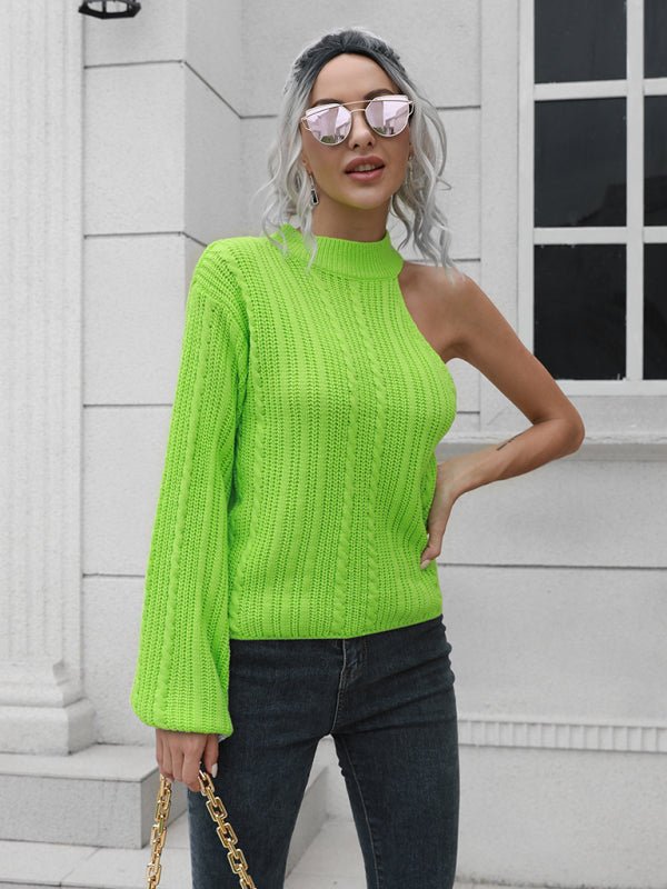 Einschultriger Off-Shoulder-Pullover für Damen 