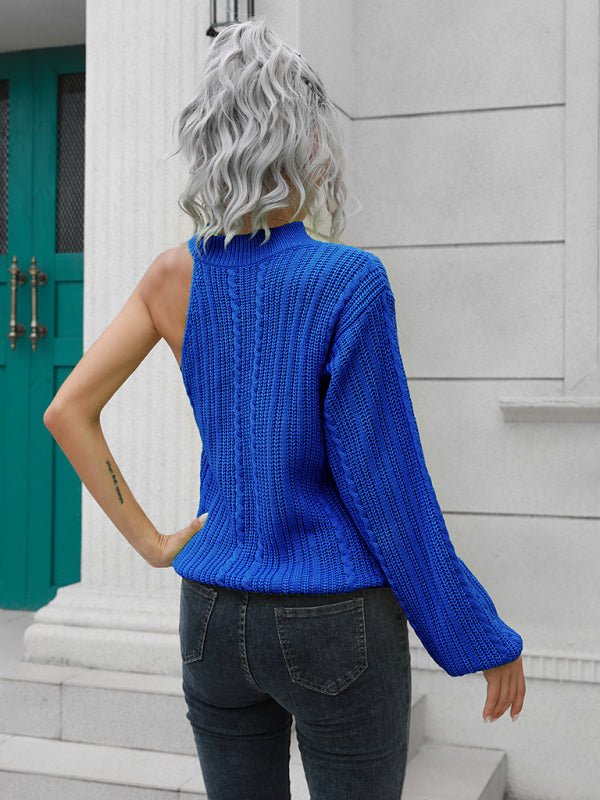 Pull asymétrique épaule dénudée pour femme 