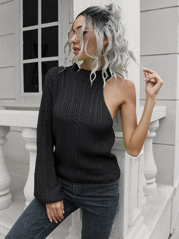 Einschultriger Off-Shoulder-Pullover für Damen 