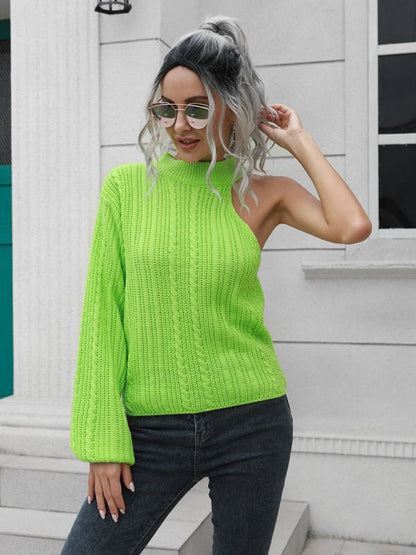 Einschultriger Off-Shoulder-Pullover für Damen 