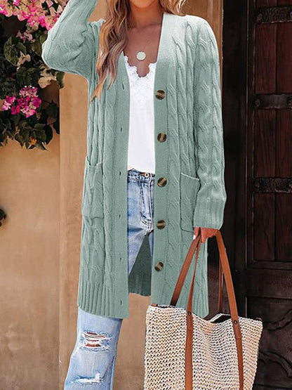 Women’s Oversize Cable Knit Cardigan With Pockets