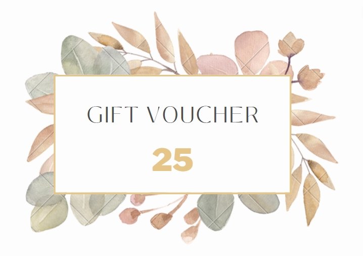 a gift voucher with watercolor leaves