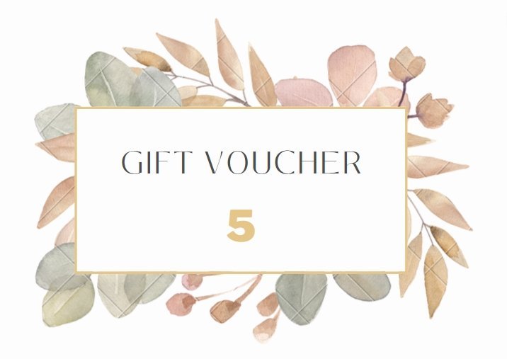 a gift voucher with a gold frame and watercolor leaves