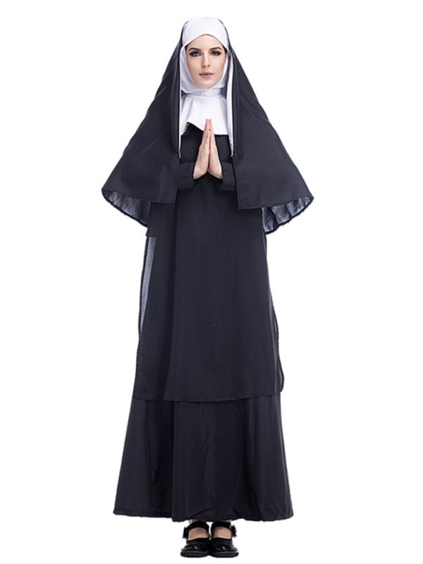 a woman in a nun costume