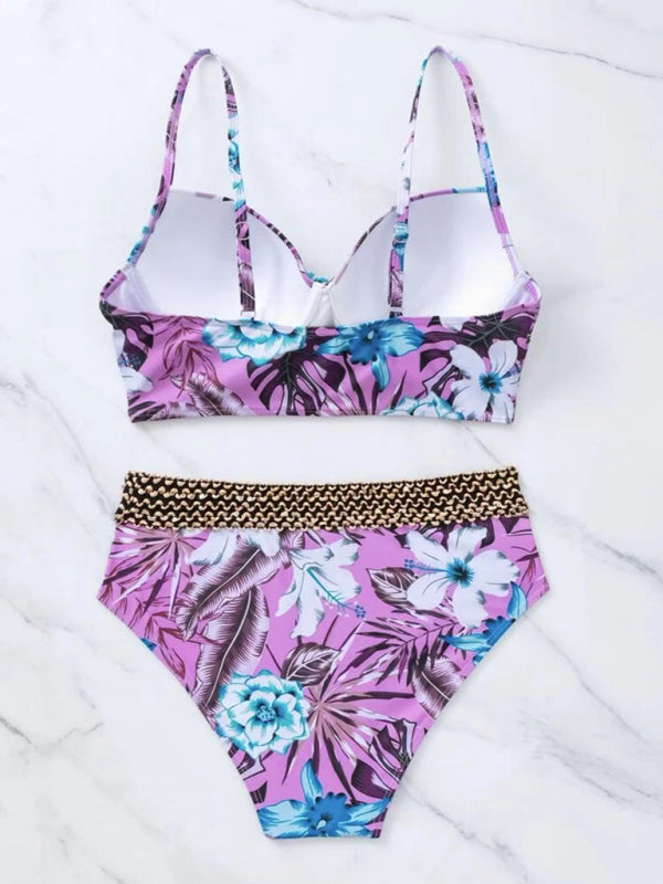 a bikini top and bottom with flowers on it
