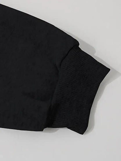 Sweat-shirt à capuche décontracté à manches longues de couleur unie 