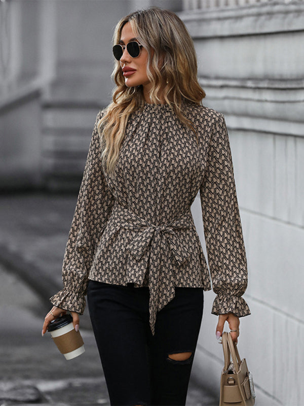 Chemise à manches longues pour femmes, automne et hiver, Slim, imprimé léopard 