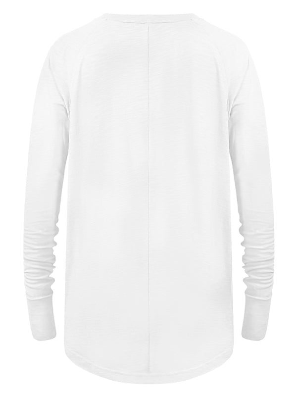 the back of a white shirt with long sleeves