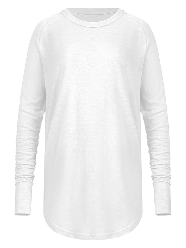 a white t - shirt with long sleeves