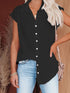 a woman wearing a black shirt and jeans